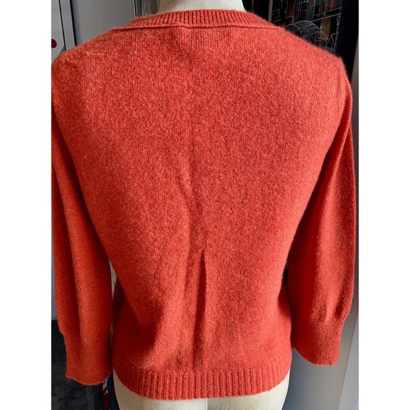 Cashmere Cache 100% Cashmere Scoop Neck Burnt Orange Cardigan Size M - Picture 4 of 4